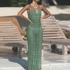 Beach Strap Blouse Hollow-out Dress For Women
