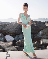 Summer Mint Green Sequin Sling Strap Dress