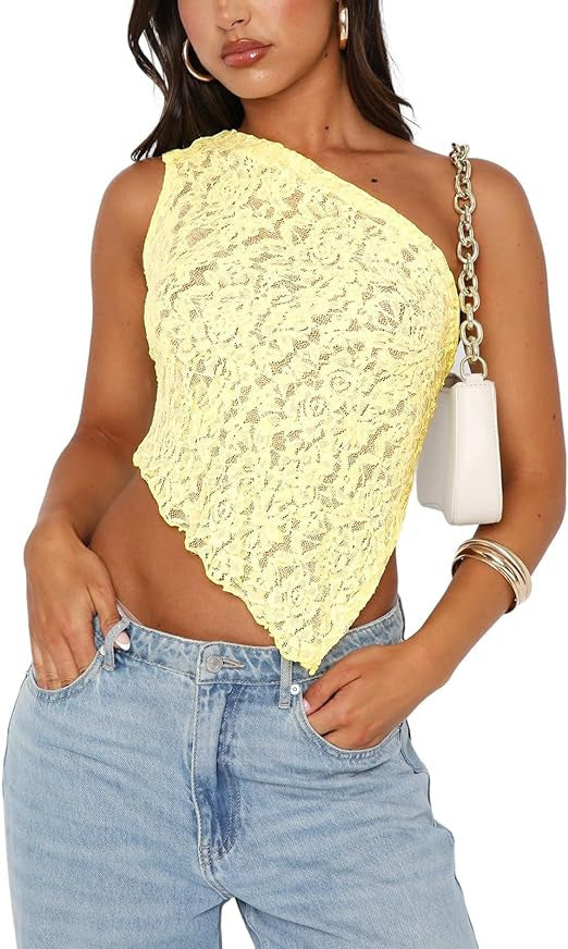 Solid Color Asymmetrical Sloped Neck Vest Top