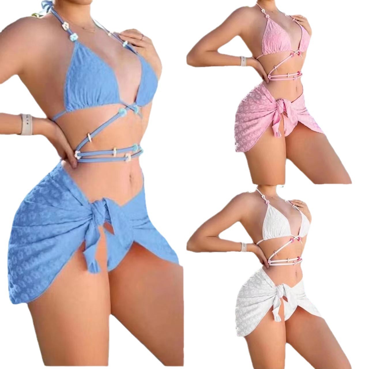 Fashion Ladies Three-piece Bikini Swimwear Set