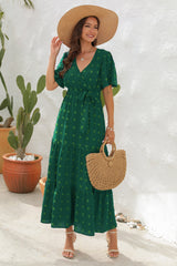 Summer V-neck Short Sleeve Dress