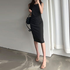 Slim wrap hip dress