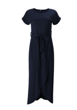EBay 6 new color, short sleeves, flat sleeves, irregular dress