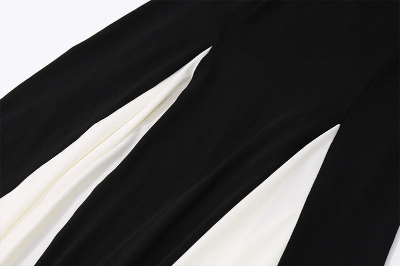 Women's Fashion Color Contrast Sling Strap Dress