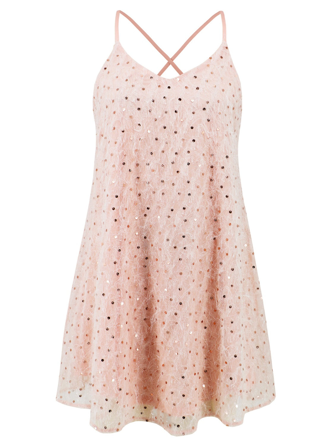 Sequin V-Neck Mini Cami Dress - Taboochic