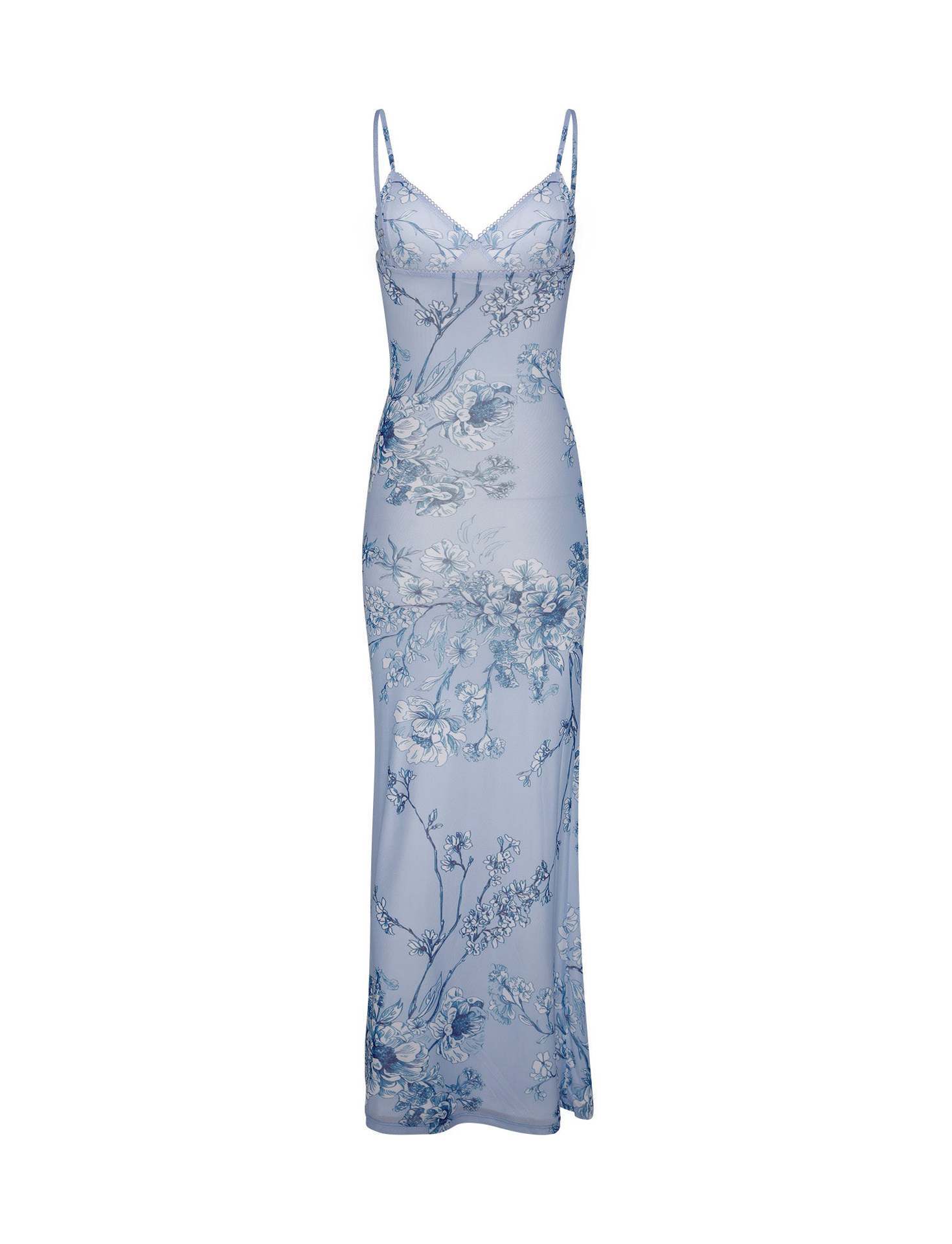 Y2K Slim Flowers Printing Slip Dress