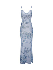 Y2K Slim Flowers Printing Slip Dress