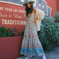 New Bohemian Printed Sleeveless Dress