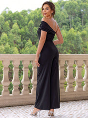 Ruched One Shoulder Jumpsuit - Taboochic