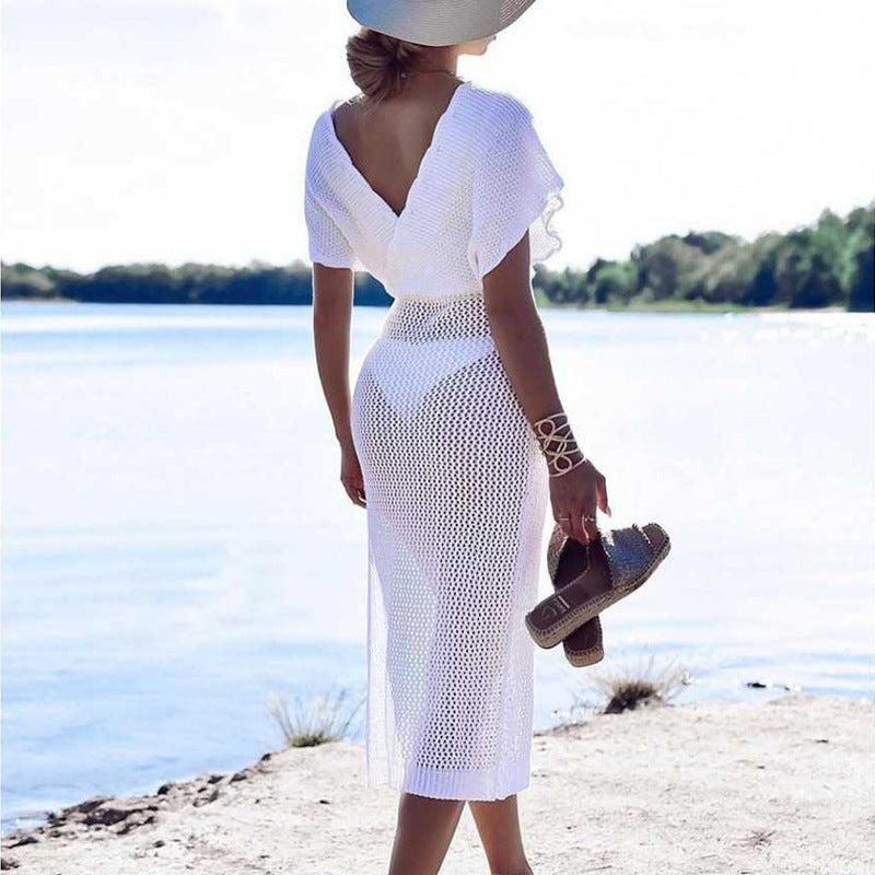 Beach Cover-up Women's Seaside Holiday Hollow Sun Protection Dress