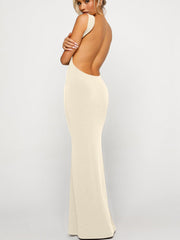 Backless Wide Strap Maxi Dress - Taboochic