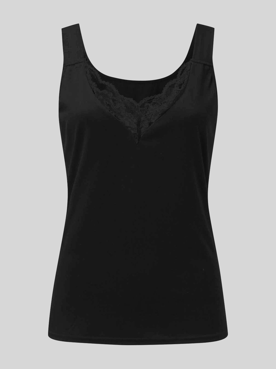 Full Size Lace Detail Sweetheart Neck Tank - Taboochic