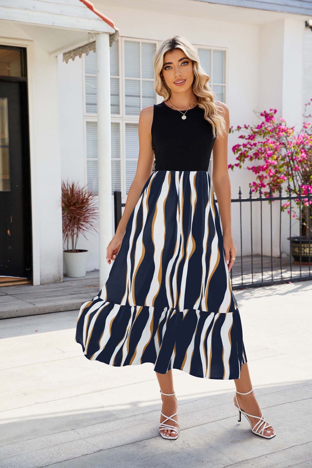 Round Neck Sleeveless Dress