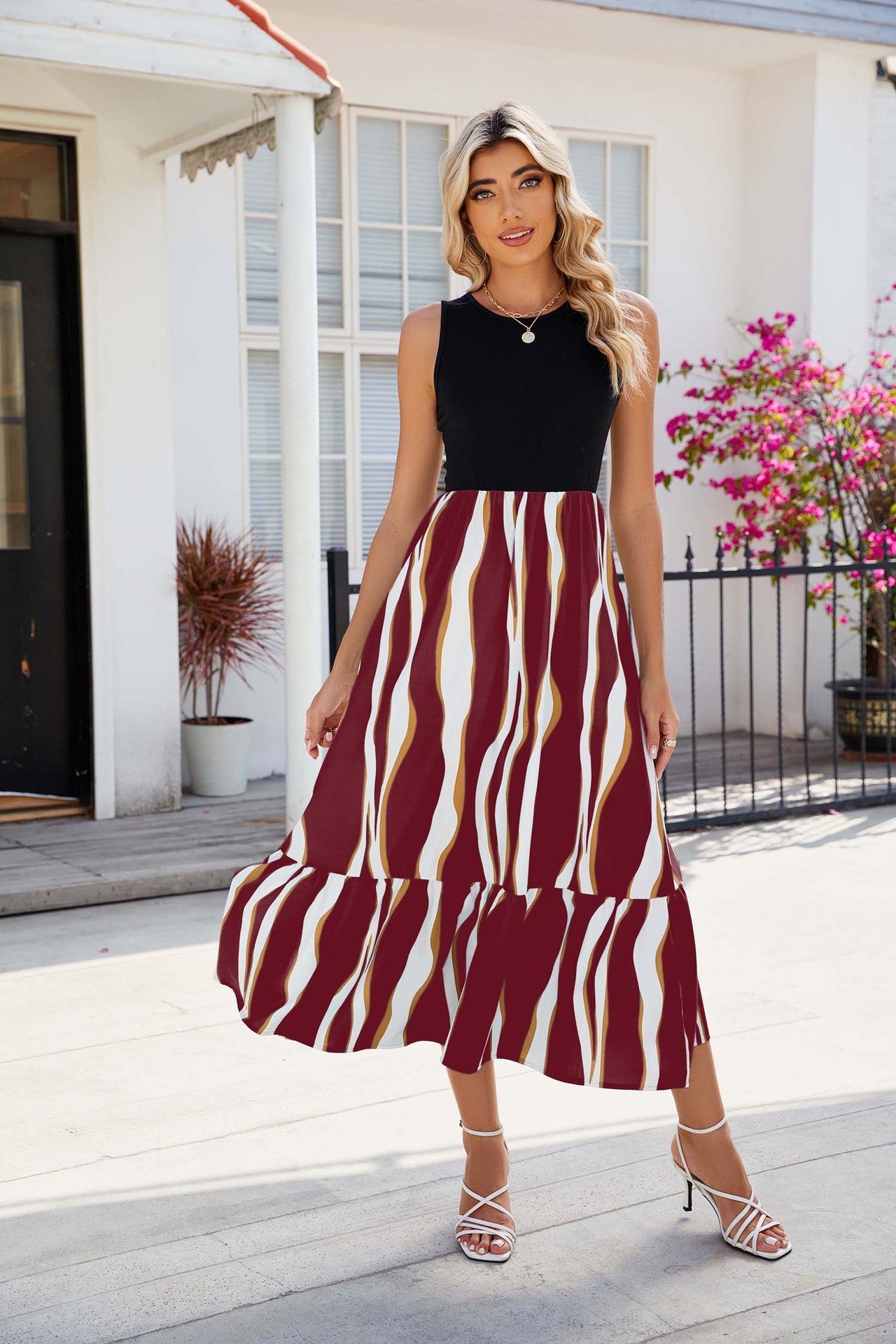 Round Neck Sleeveless Dress