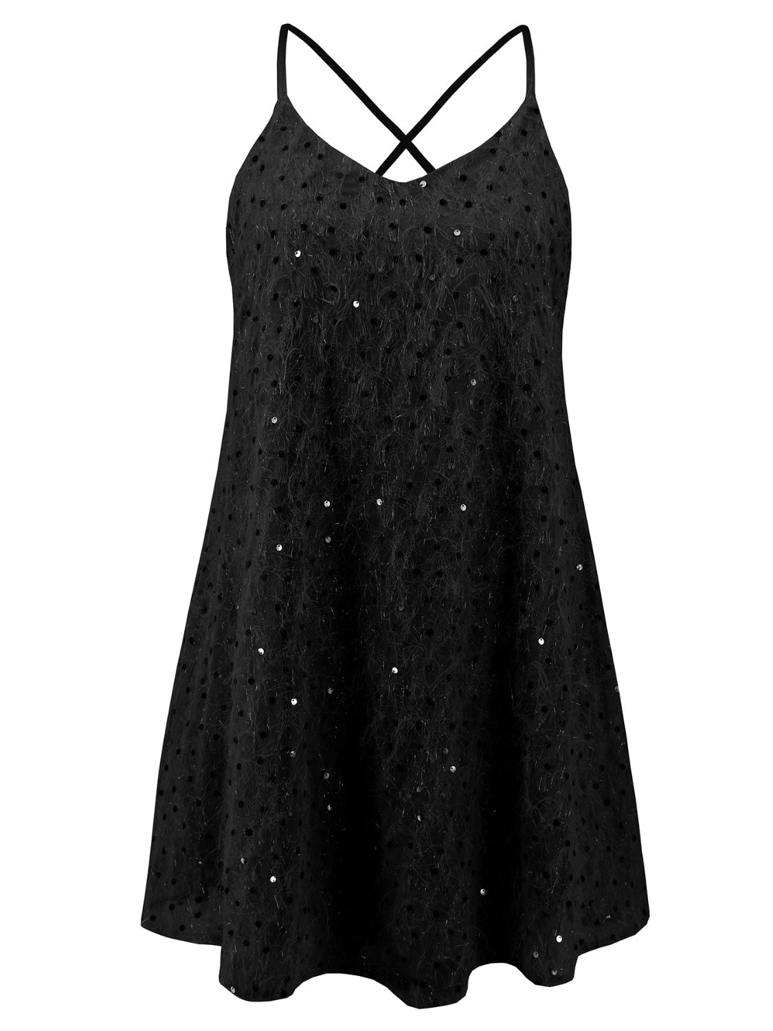 Sequin V-Neck Mini Cami Dress - Taboochic