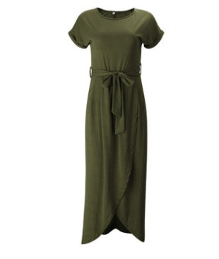 EBay 6 new color, short sleeves, flat sleeves, irregular dress