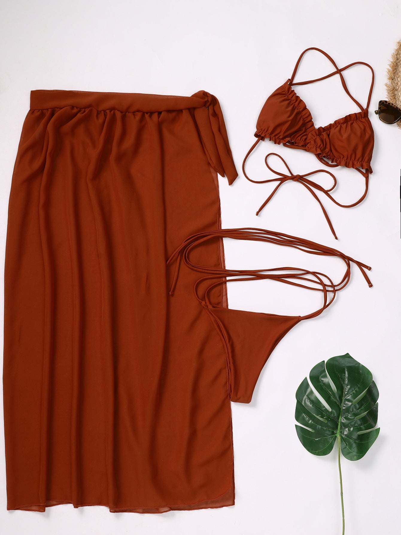 New Solid Color Bikini Chiffon Cover Skirt