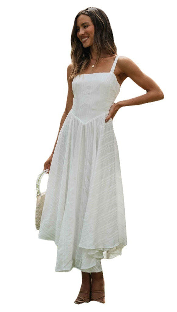 Women's Temperament Fashion Halter Irregular Hem Strap Dress