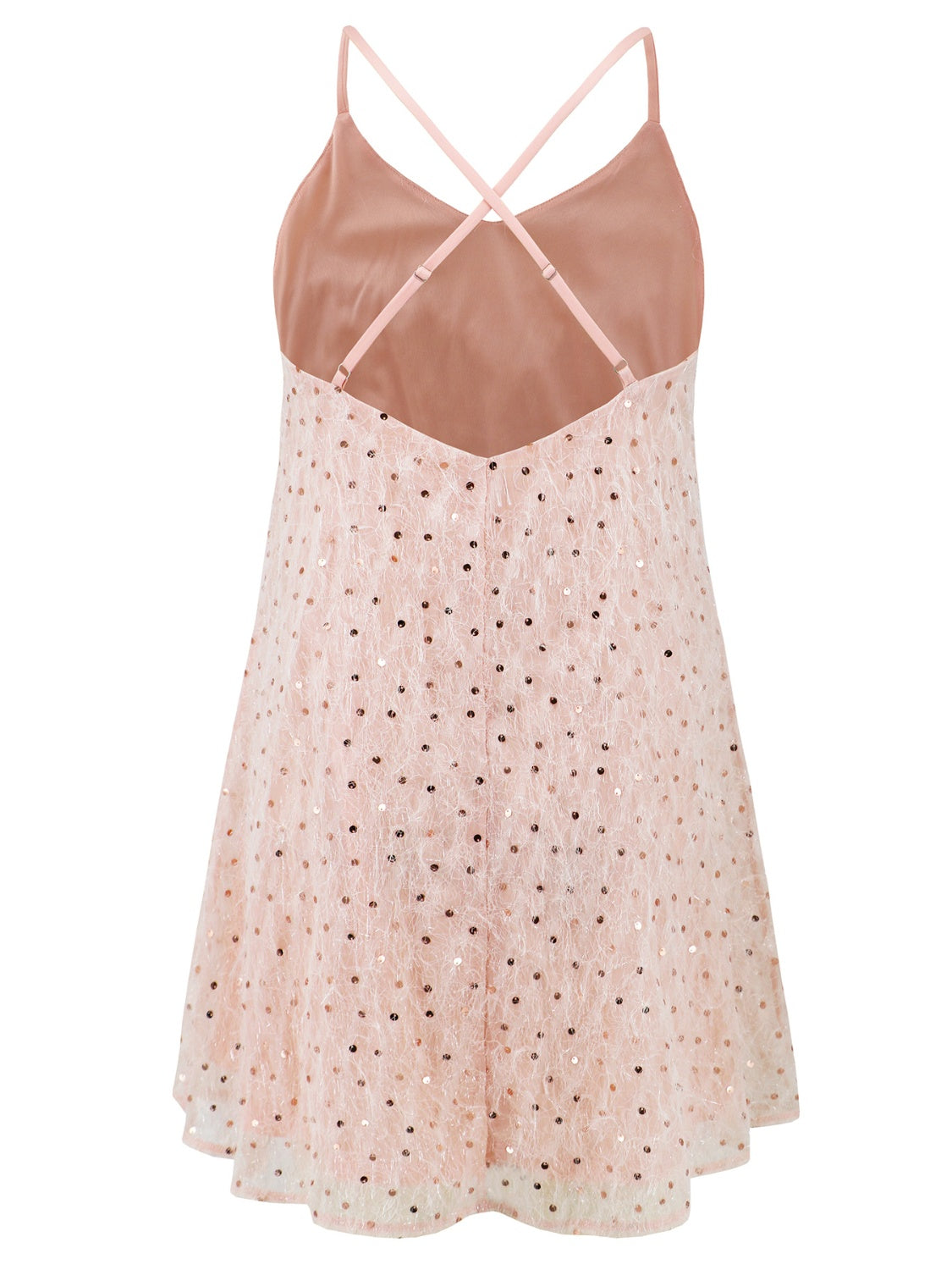 Sequin V-Neck Mini Cami Dress - Taboochic