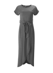 EBay 6 new color, short sleeves, flat sleeves, irregular dress