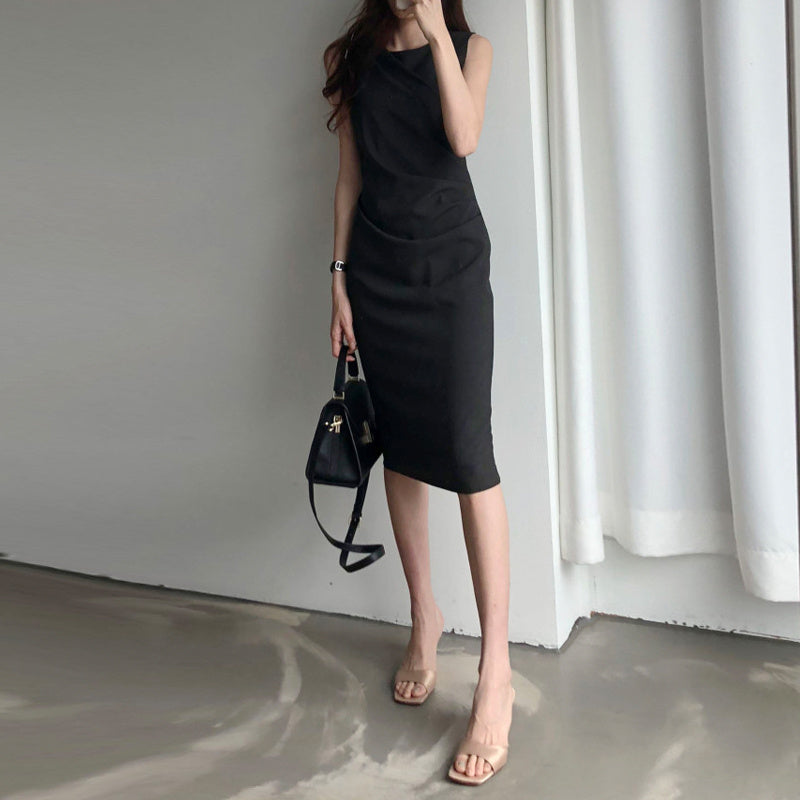 Slim wrap hip dress