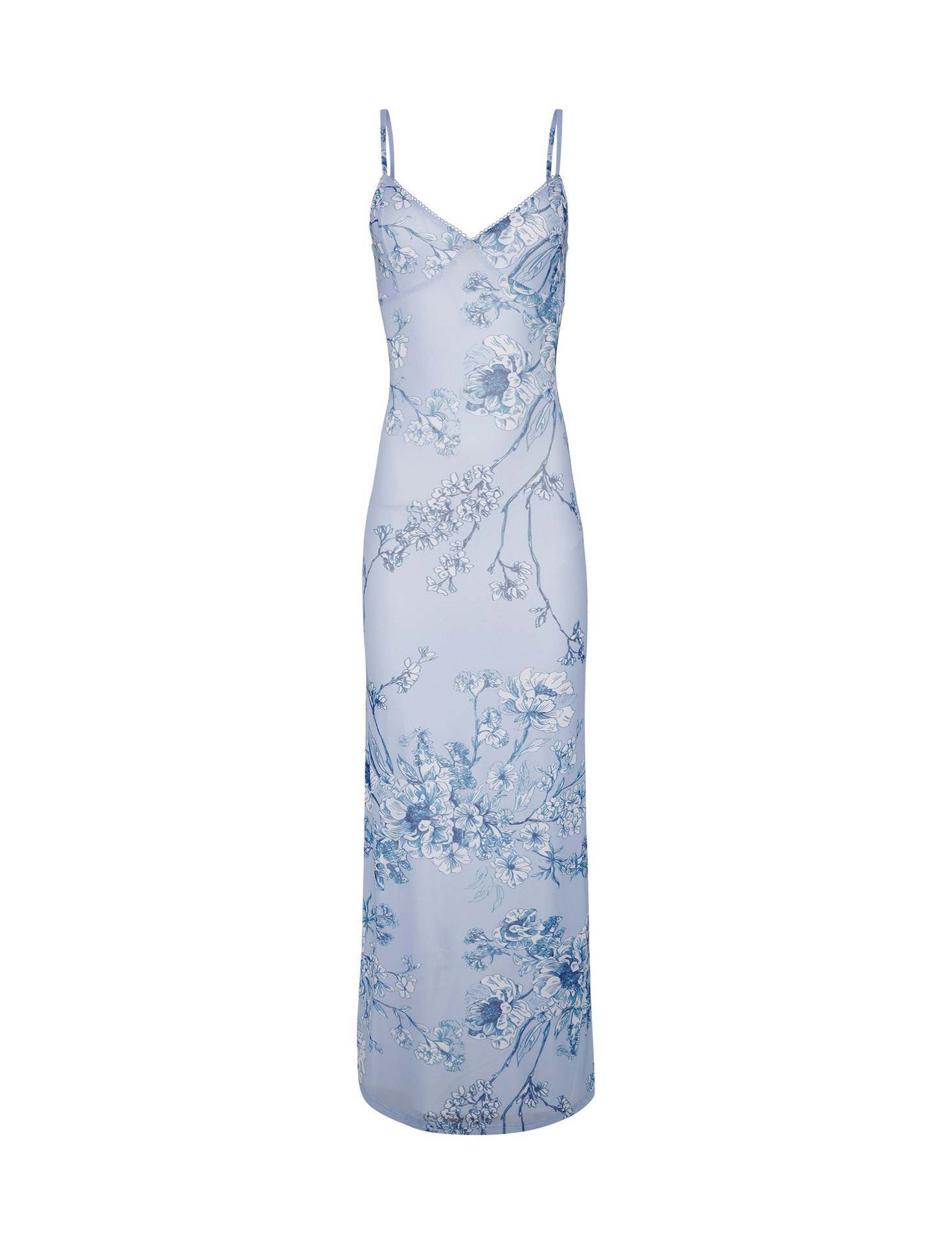 Y2K Slim Flowers Printing Slip Dress