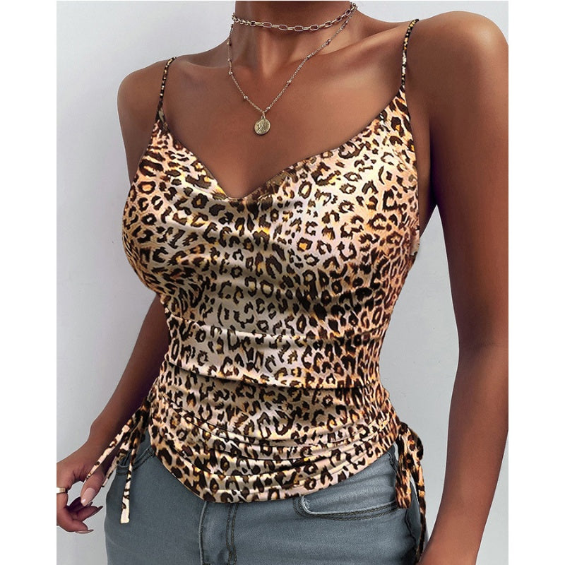 Spaghetti Strap Top V-neck Camisole Shirt
