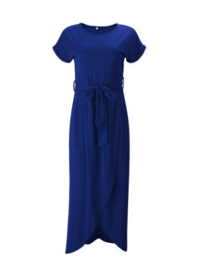 EBay 6 new color, short sleeves, flat sleeves, irregular dress