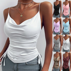 Spaghetti Strap Top V-neck Camisole Shirt