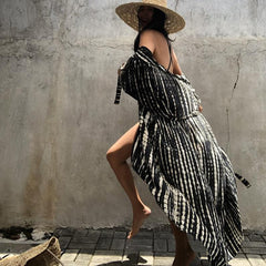 Cover-ups Boho Printed Fringed Women Plus Size Top