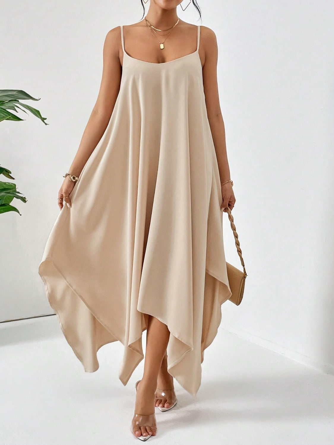 Scoop Neck Midi Cami Dress - Taboochic