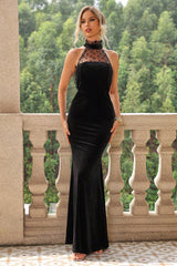 Lace Detail Sleeveless Maxi Dress - Taboochic