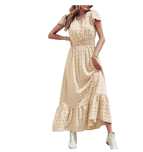 Summer V-neck Short Sleeve Dress