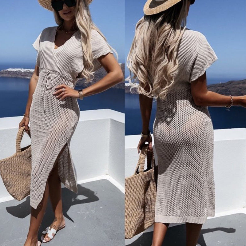 Beach Cover-up Women's Seaside Holiday Hollow Sun Protection Dress
