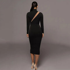 Round Neck Long Sleeve Stitching Dress