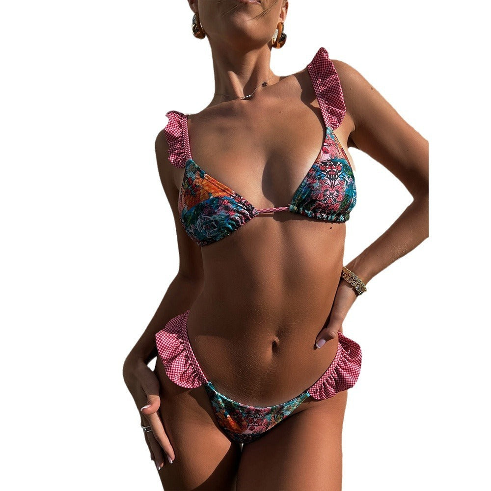 Split Lady  Ruffled Bikini