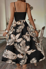 Printed Sleeveless Scoop Neck Slit Dress - Taboochic