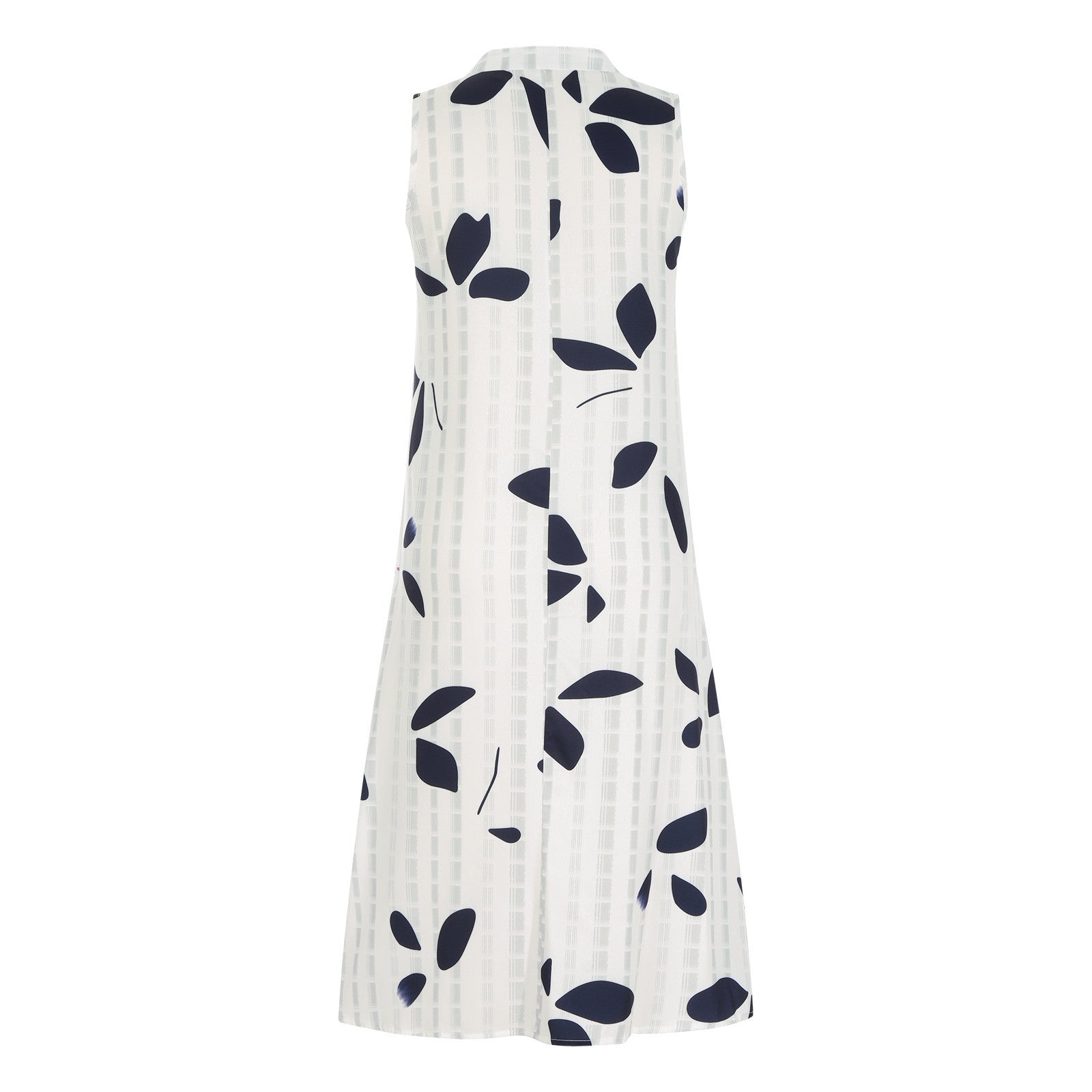 Women's Casual Leaf Waist V-neck Midi Sleeveless Dress