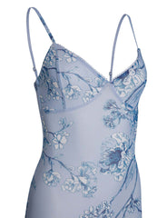 Y2K Slim Flowers Printing Slip Dress