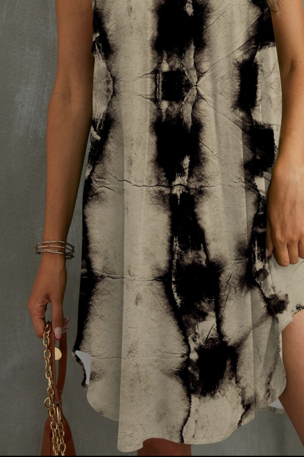 Tie-Dye Grecian Neck Dress - Taboochic