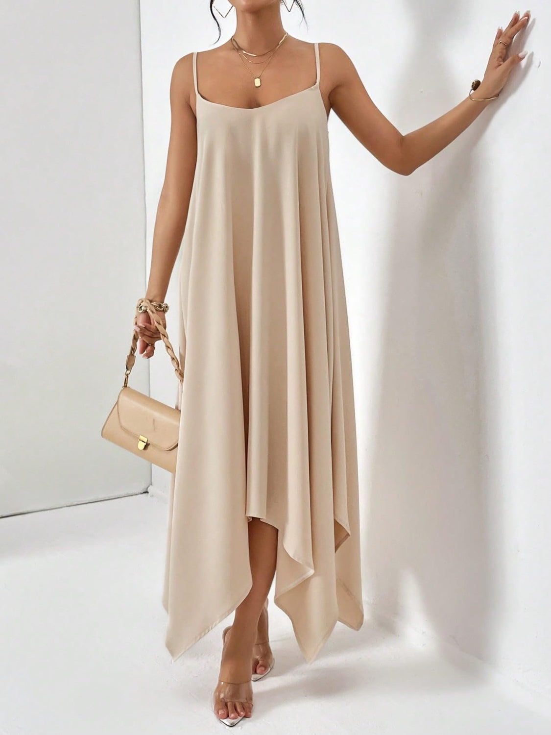 Scoop Neck Midi Cami Dress - Taboochic