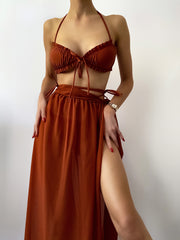 New Solid Color Bikini Chiffon Cover Skirt