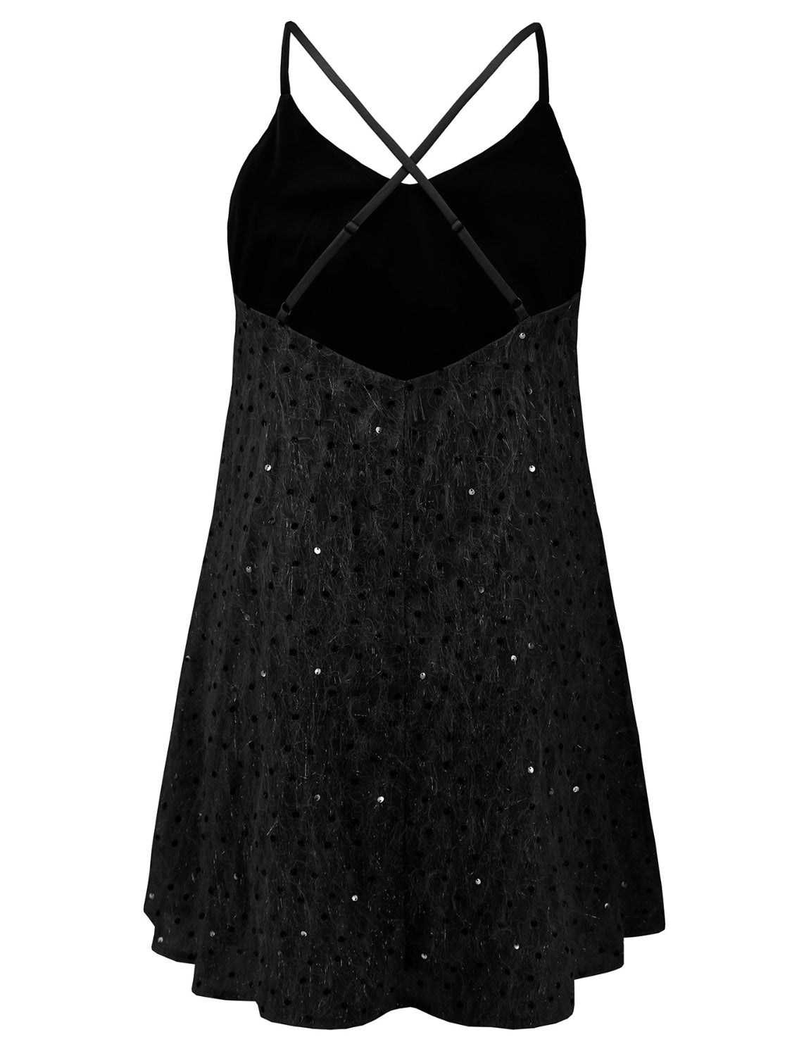 Sequin V-Neck Mini Cami Dress - Taboochic