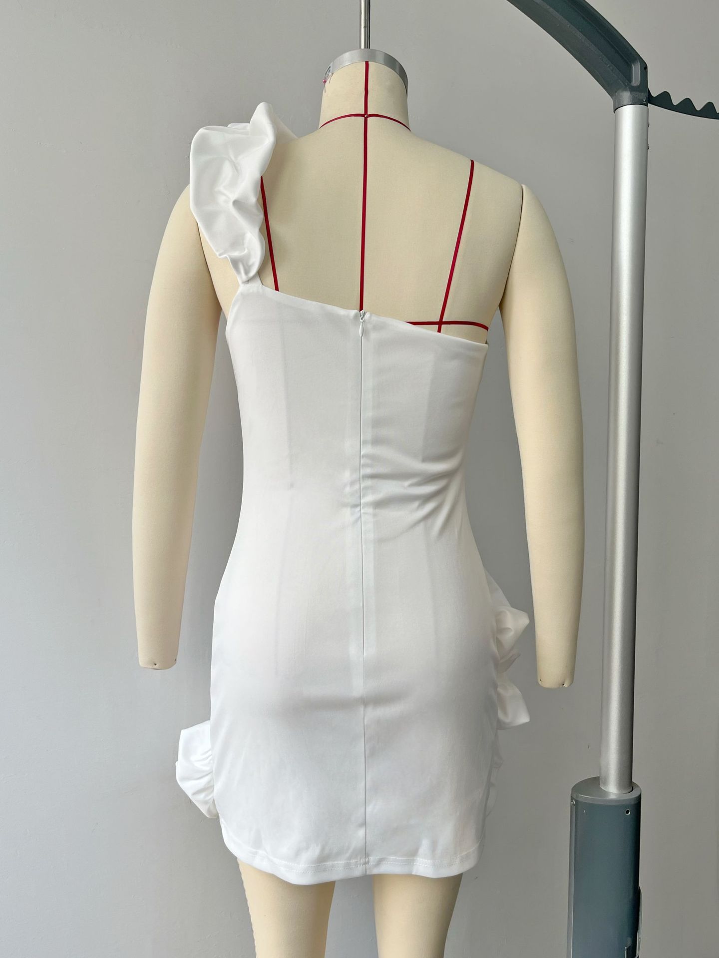Women's Ruffled Bud Waist Mini Dress