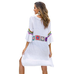 Women's Fashion Cardigan Hand Crochet Stitching Beach Cover-up Sun Protection Swimwear
