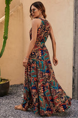 Tied Floral Sleeveless Dress - Taboochic