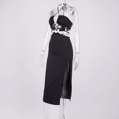 Women's Party Dress Sexy Cutout Lace-up High Slit Dress
