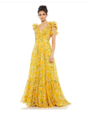 Women's Cut-out Ruffled Sleeveless Waist-controlled Hem Dress