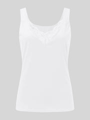 Full Size Lace Detail Sweetheart Neck Tank - Taboochic