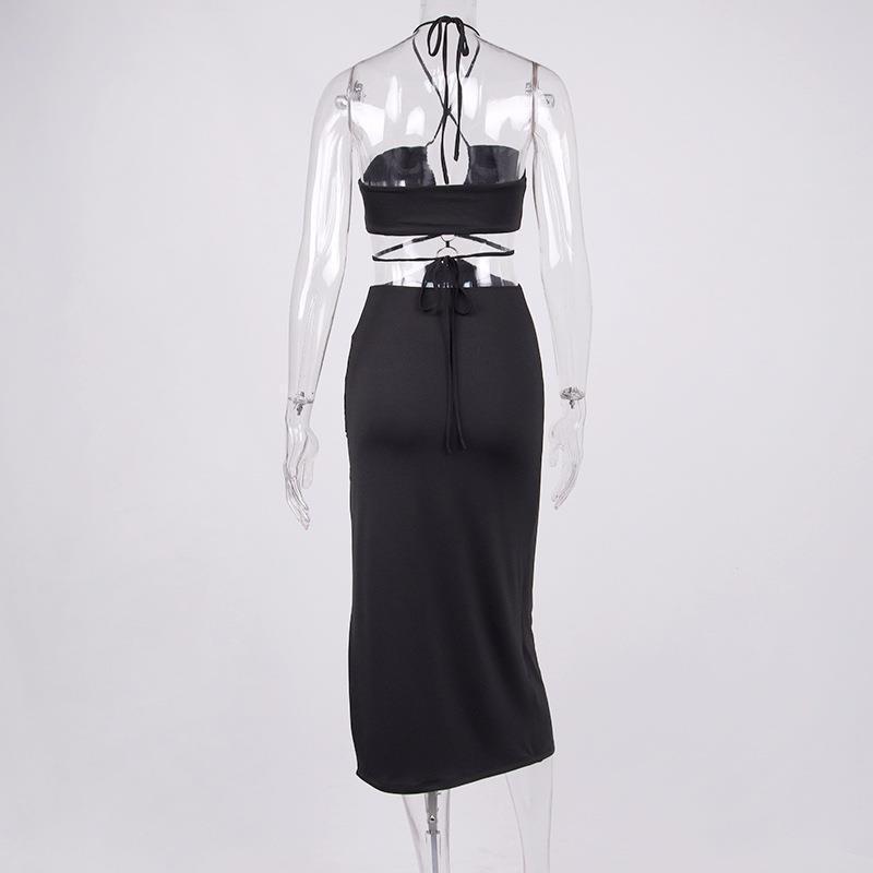 Women's Party Dress Sexy Cutout Lace-up High Slit Dress